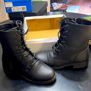 Black combat boots
